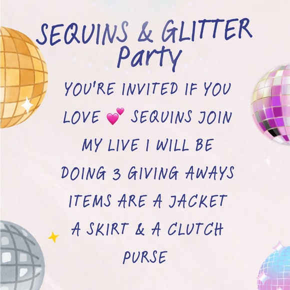 Sparkling Sequins & Glitter Party Invitations - Picture 1 of 1